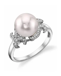 Akoya Pearl & Diamond Crown Jewel Ring