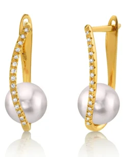 Akoya Pearl & Diamond Eliza Drop Earrings