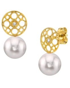 Akoya Pearl & Diamond Faye Drop Earrings