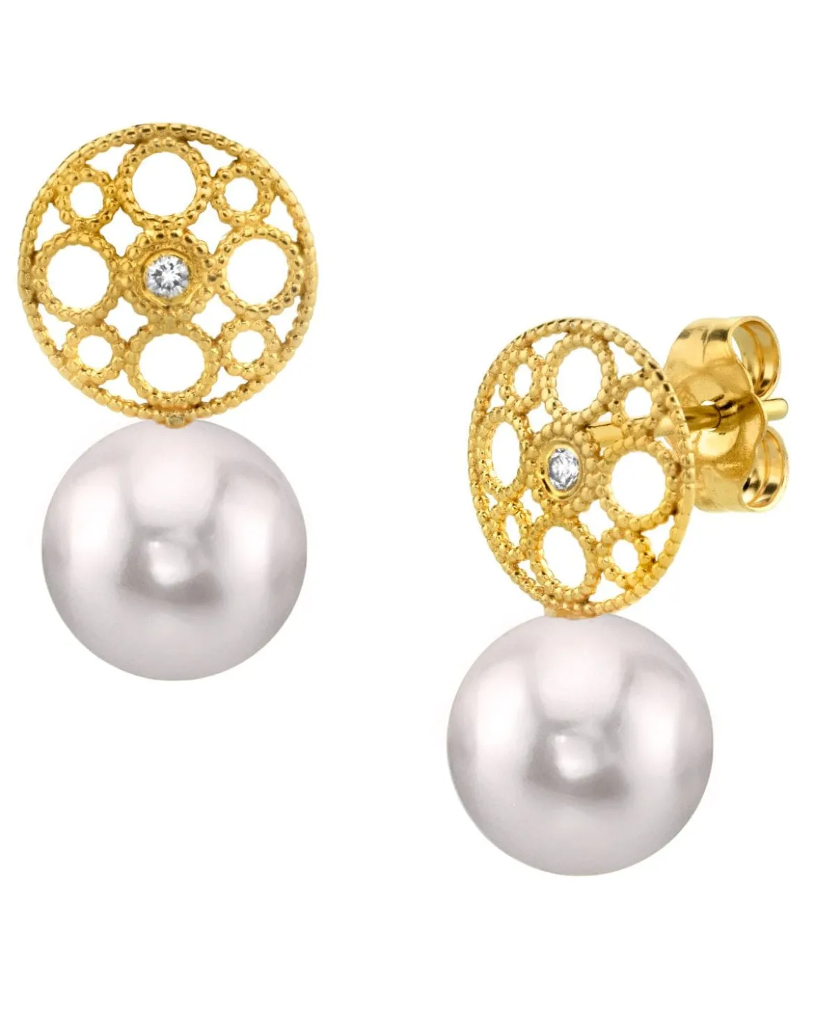 Akoya Pearl & Diamond Faye Drop Earrings