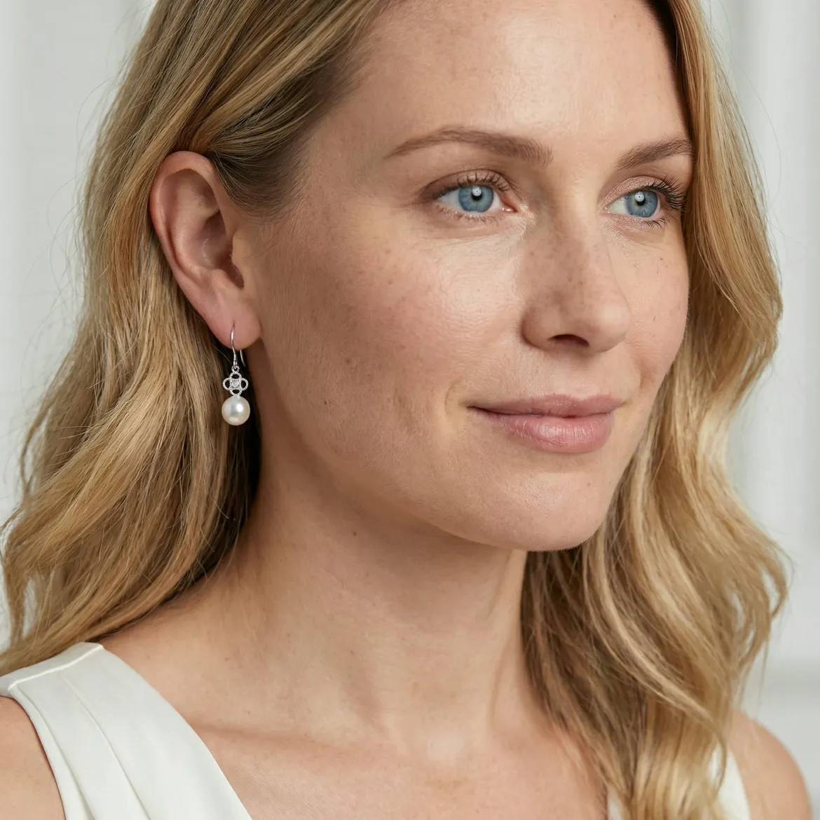 Akoya Pearl & Diamond Lacy Earrings