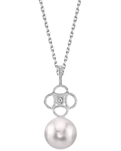 Akoya Pearl & Diamond Lacy Pendant