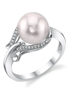 Akoya Pearl & Diamond Willow Ring