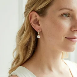 Akoya Pearl Dangling Diamond Earrings- Choose Your Pearl Color
