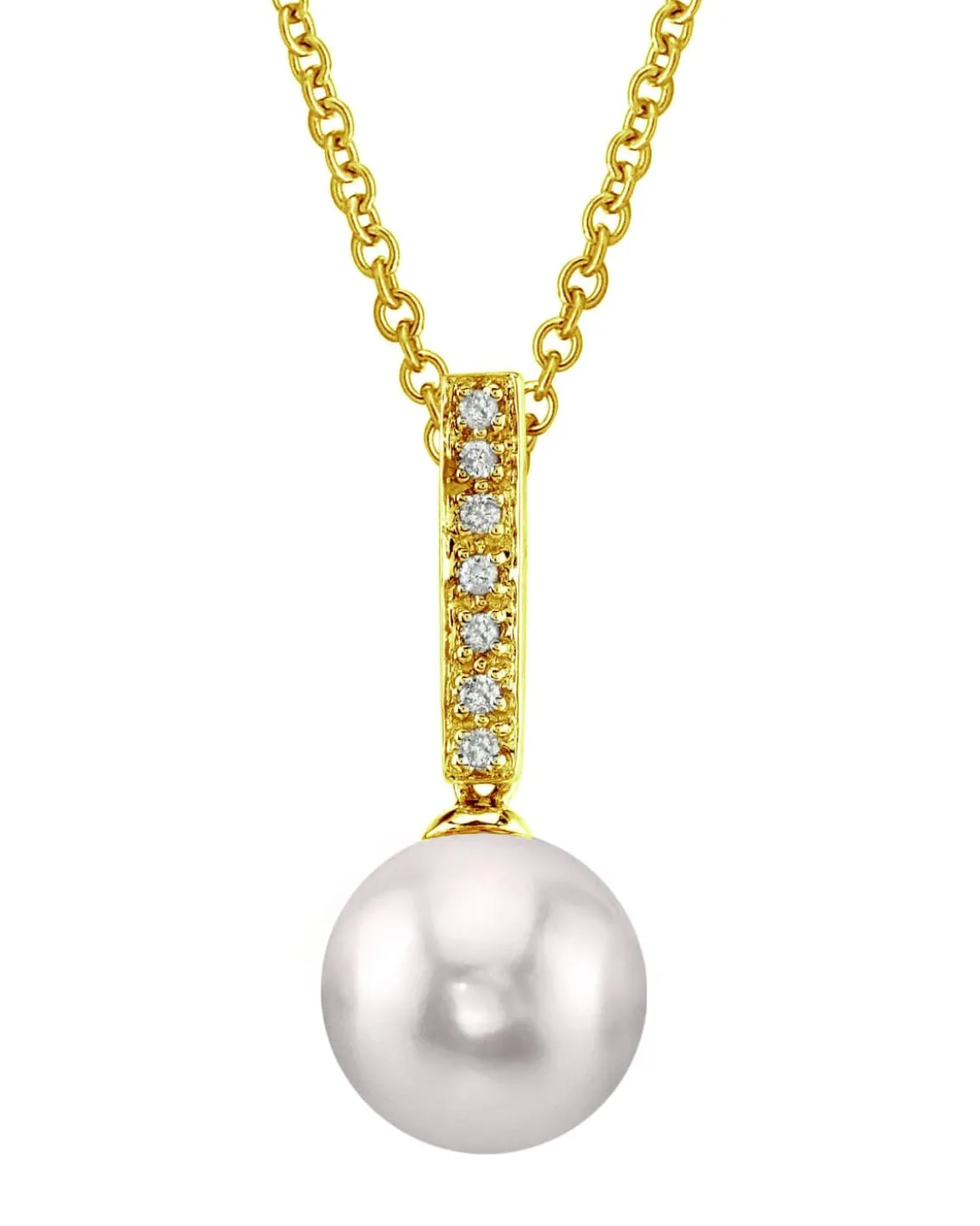 Akoya Pearl Dangling Diamond Pendant