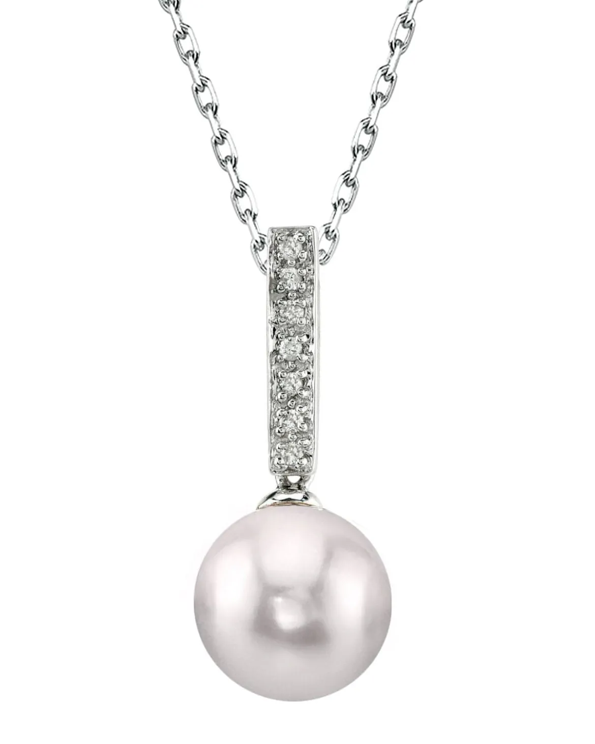 Akoya Pearl Dangling Diamond Pendant