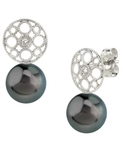 Back Tahitian Pearl & Diamond Faye Drop Earrings