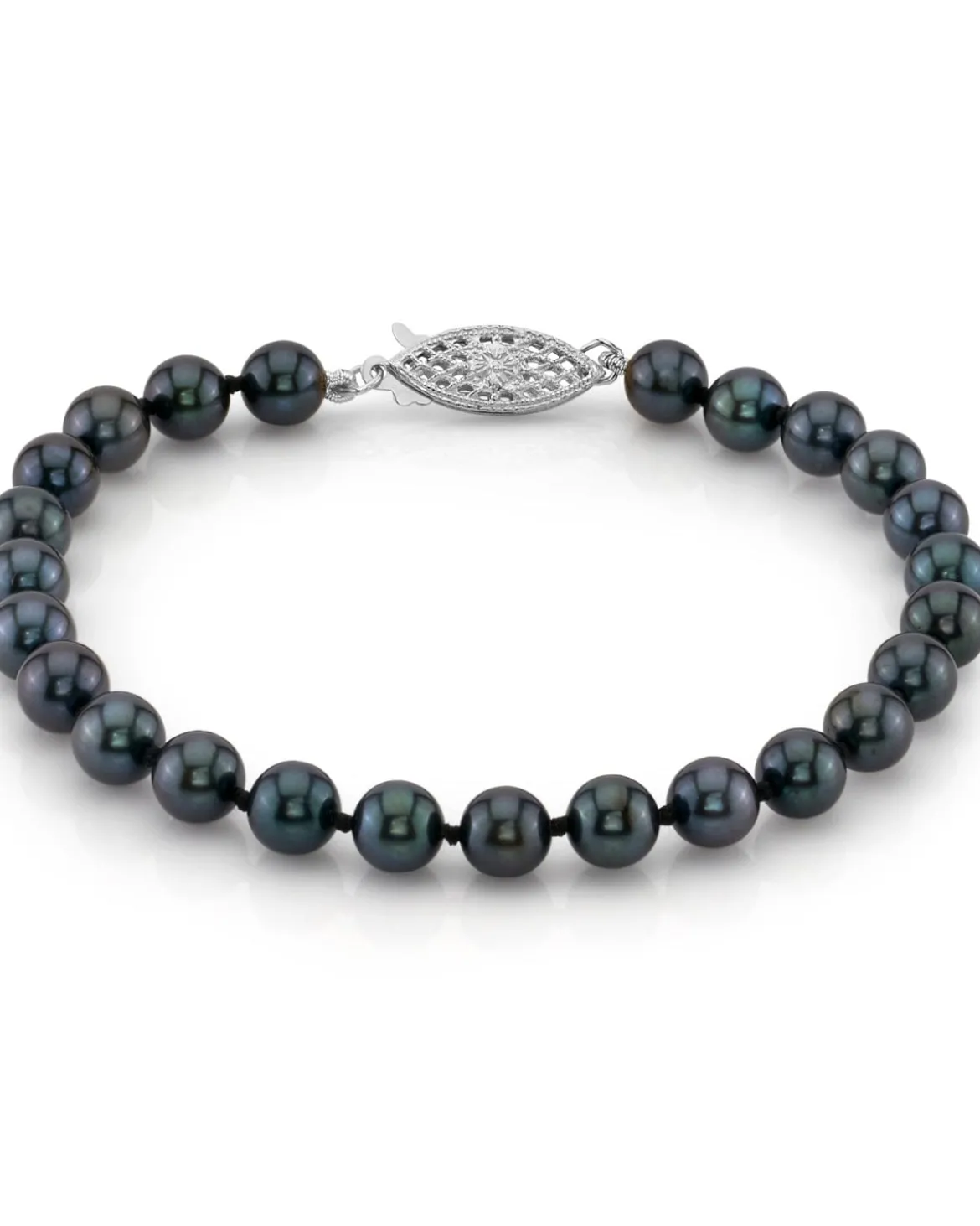Black Akoya Pearl Bracelet, 5.5-6.0mm - Choose Your Quality