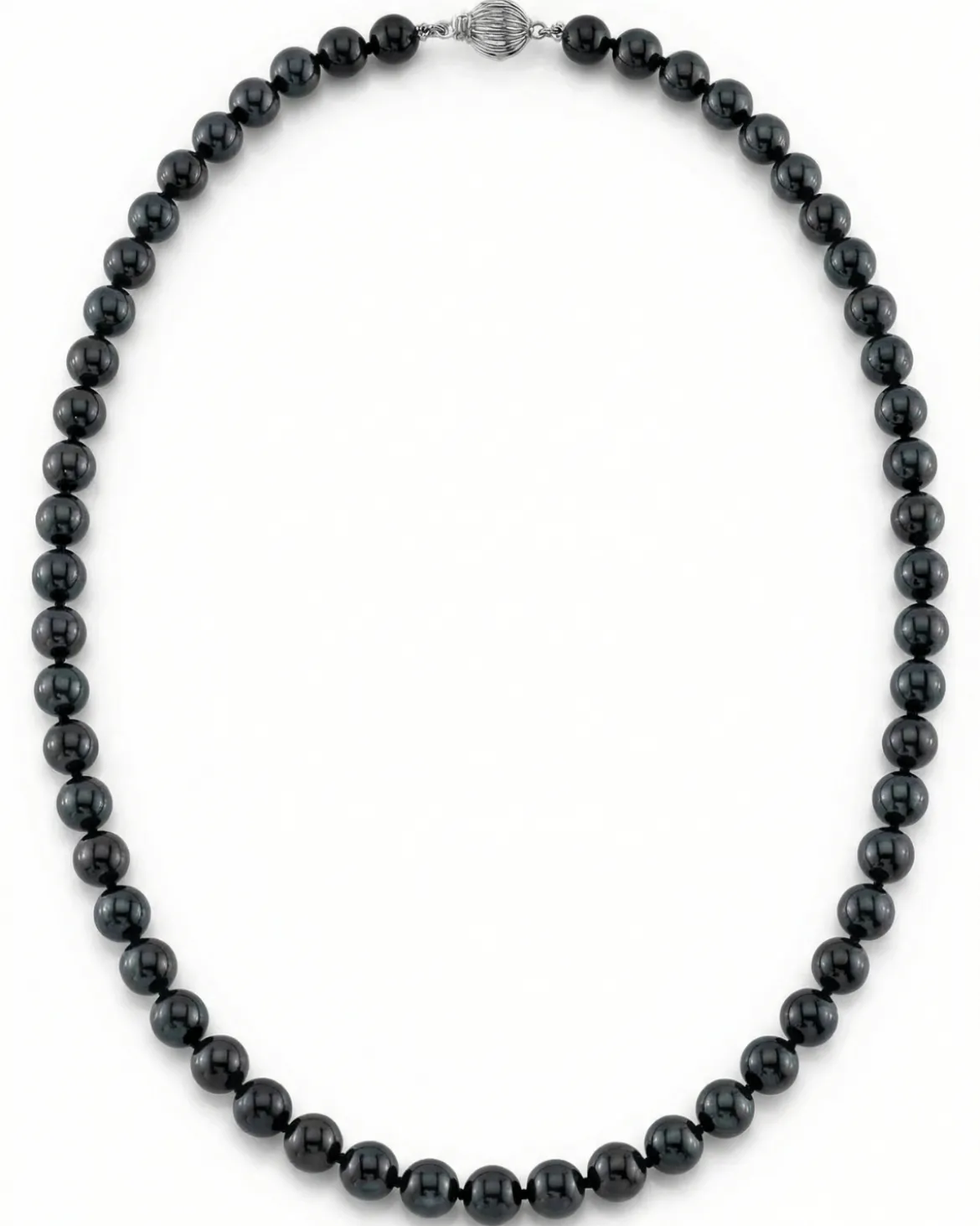 Black Japanese Akoya Black Pearl Necklace, 6.5-7.0mm - AA+ Quality