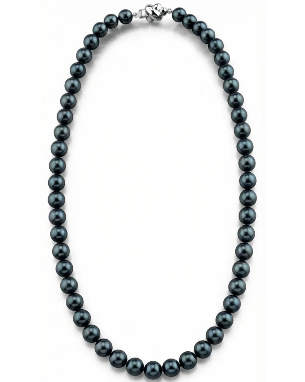 Black Japanese Akoya Choker Length Pearl Necklace, 6.5-7.0mm - AA+ Quality