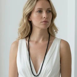 Black Japanese Akoya Pearl Opera Length Necklace - Choose Pearl Size