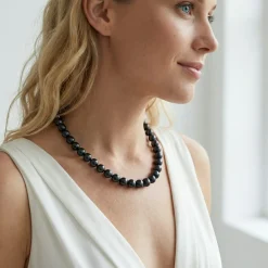 Black Japanese Akoya Pearl Necklace 8.0-8.5mm - AAA Quality