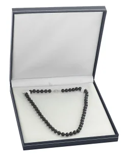 Black Japanese Akoya Pearl Necklace 8.0-8.5mm - AAA Quality