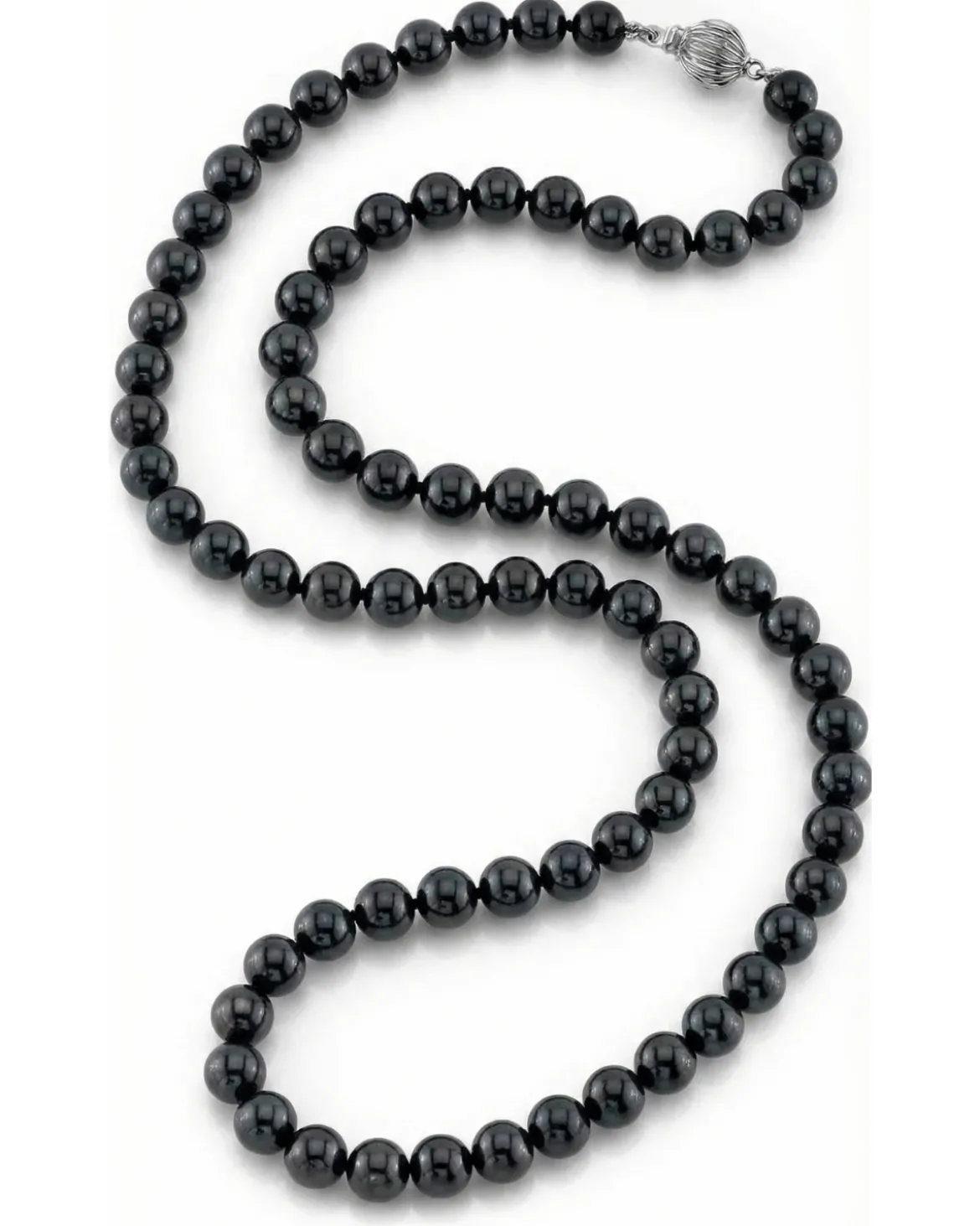 Black Japanese Akoya Pearl Necklace, 6.5-7.0mm - AAA Quality