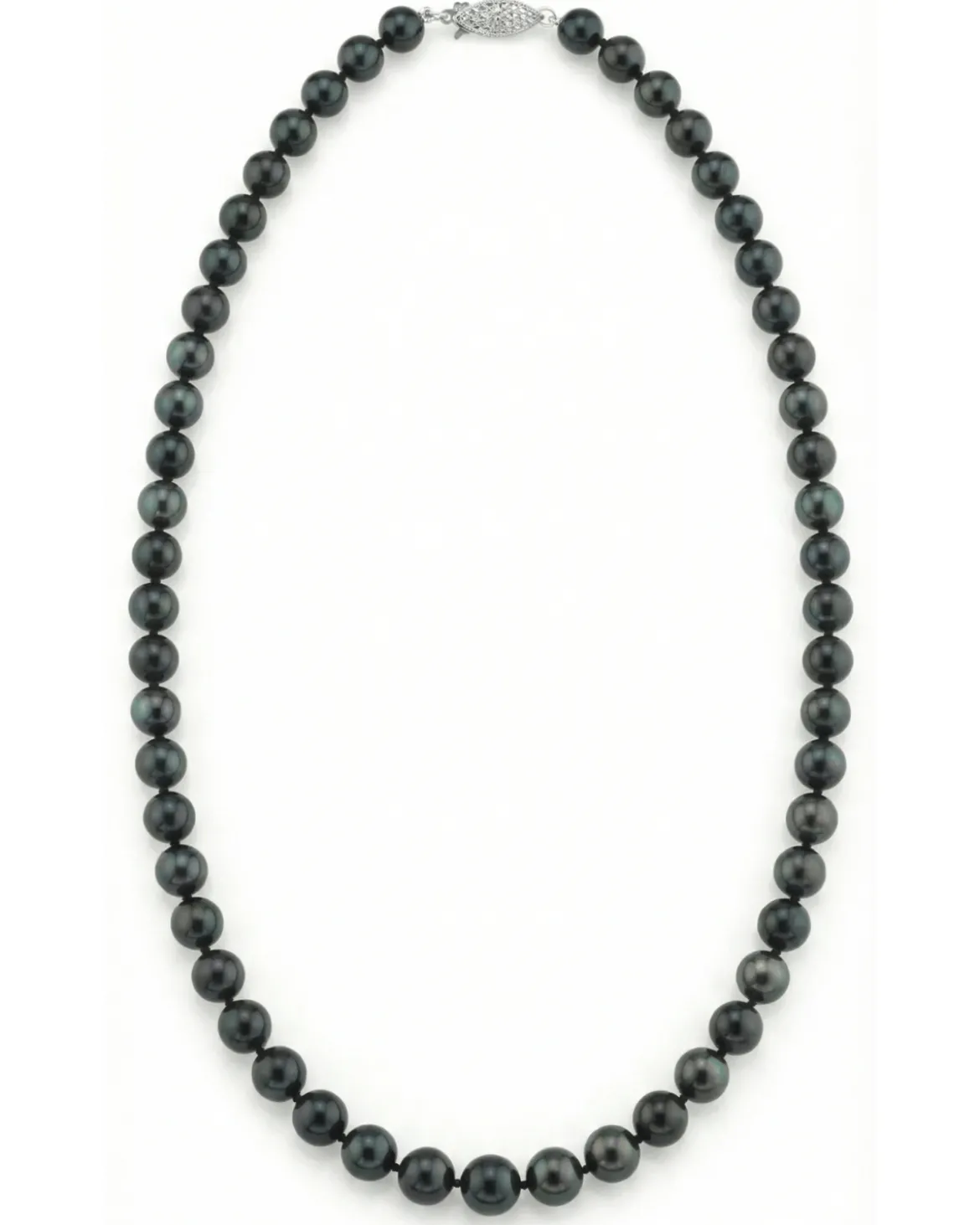 Black Japanese Akoya Pearl Necklace, 7.0-7.5mm - AAA Quality