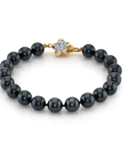 Black Japanese Akoya Pearl Bracelet, 7.5-8.0mm