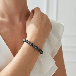 Black Japanese Akoya Pearl Bracelet, 8.0-8.5mm