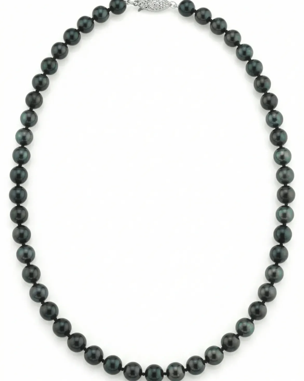 Black Japanese Akoya Pearl Necklace, 7.0-7.5mm - AA+ Quality