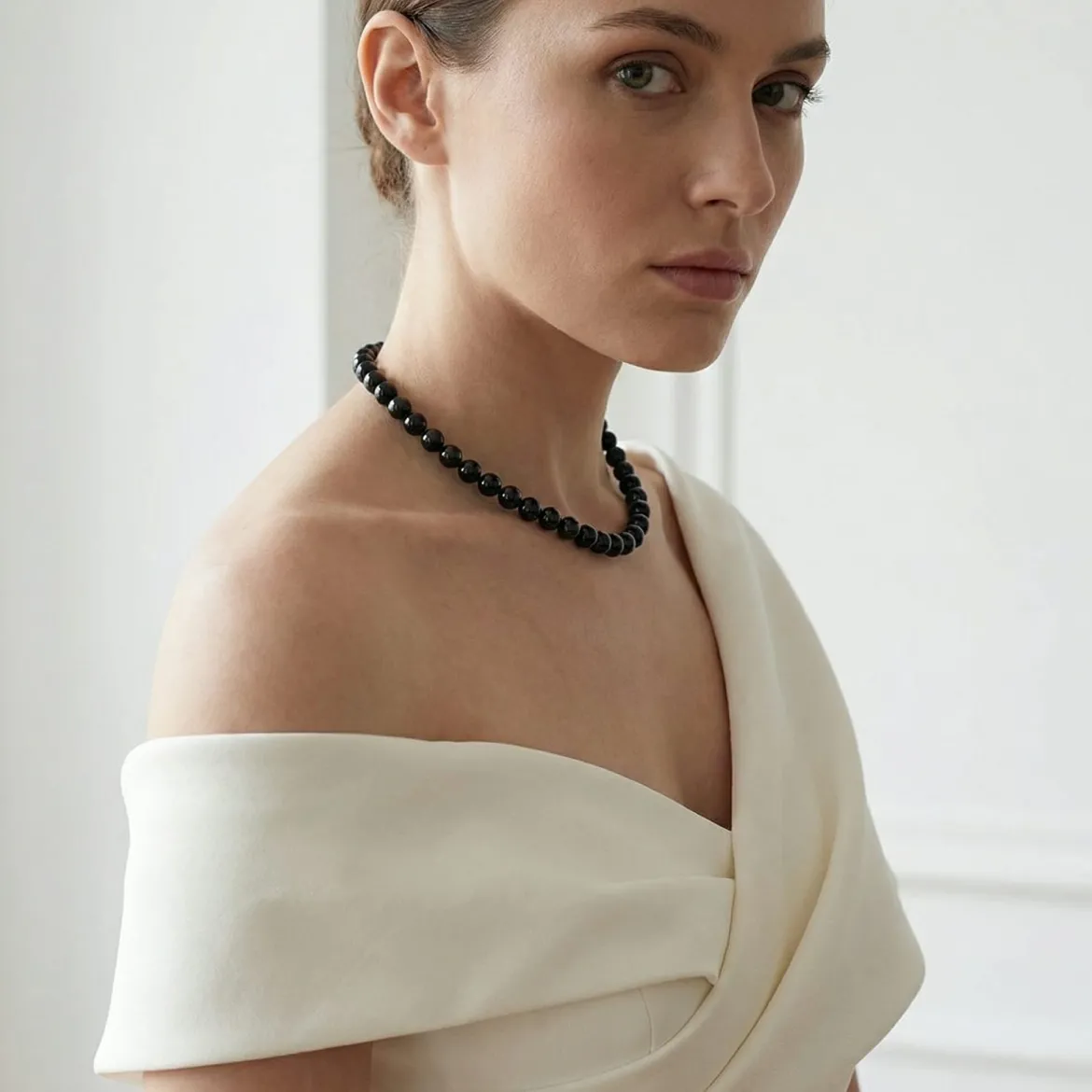 Black Japanese Akoya Pearl Necklace, 8.0-8.5mm - AA+ Quality