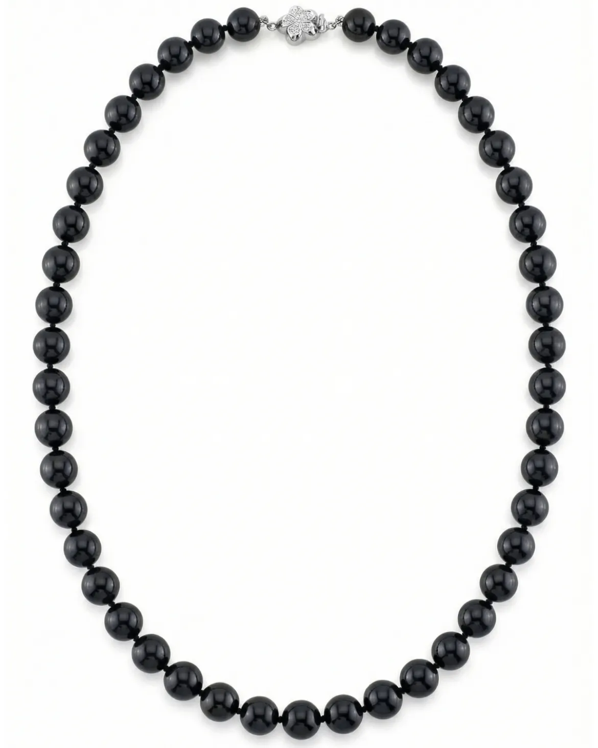 Black Japanese Akoya Pearl Necklace, 8.0-8.5mm - AA+ Quality