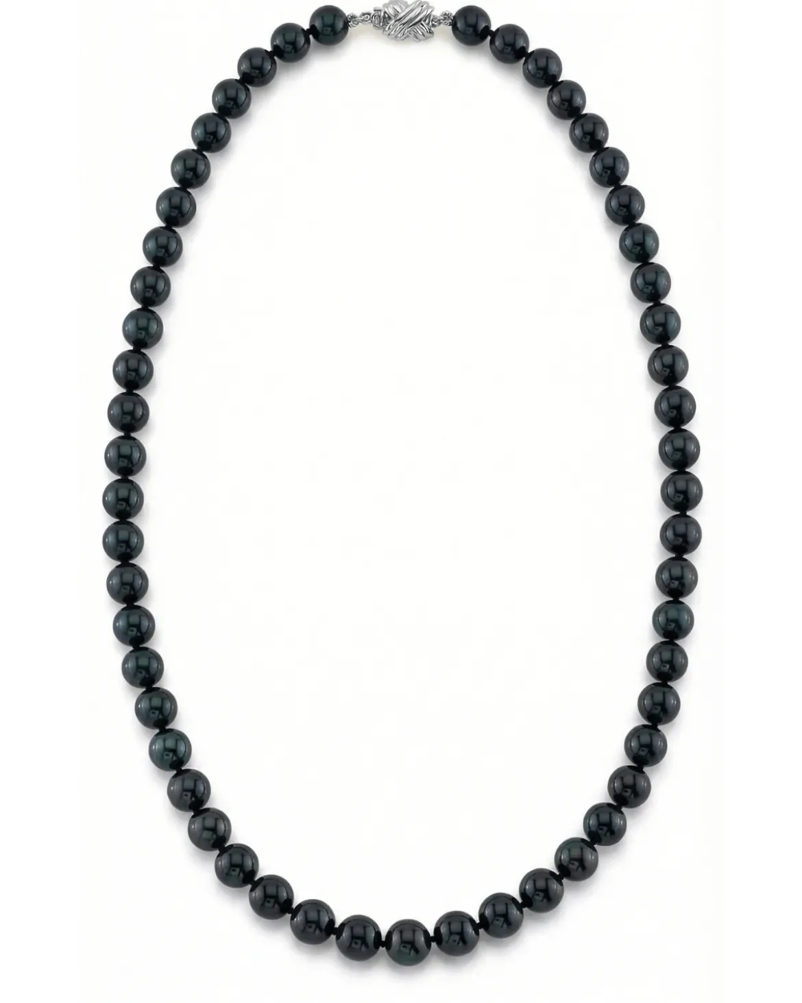Black Japanese Akoya Pearl Necklace, 7.5-8.0mm - AA+ Quality