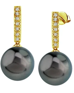 Black Tahitian & Diamond High Life Dangle Earrings