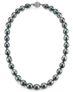 Black Tahitian Baroque Pearl Necklace, 9.0-11.0mm