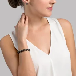 Black Tahitian Drop-Shape Pearl Bracelet - AAA Quality - Choose Size