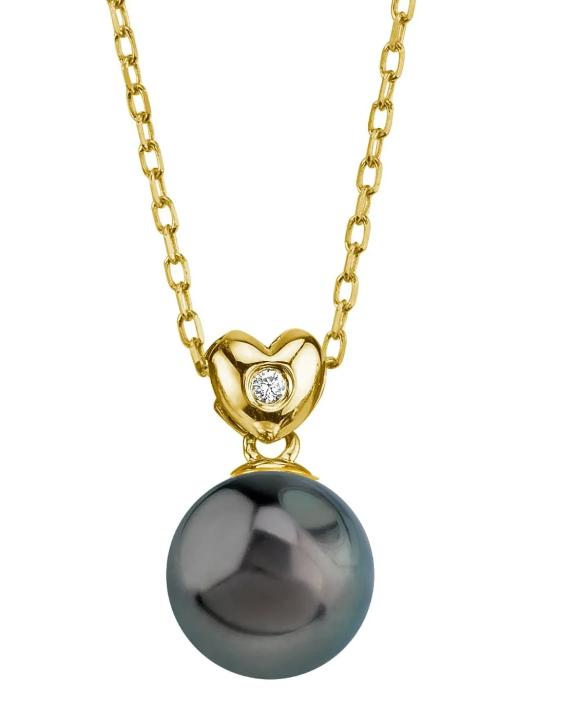 Black Tahitian Pearl & Diamond Sweetheart Pendant
