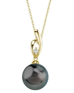 Black Tahitian Pearl & Diamond Asterie Pendant