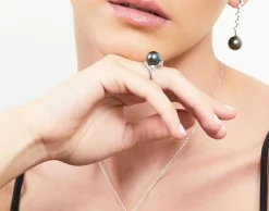 Black Tahitian Pearl & Diamond Sorbet Cocktail Ring