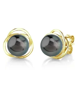 Black Tahitian Pearl Khilana Stud Earrings