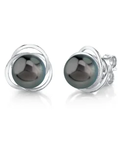 Black Tahitian Pearl Khilana Stud Earrings