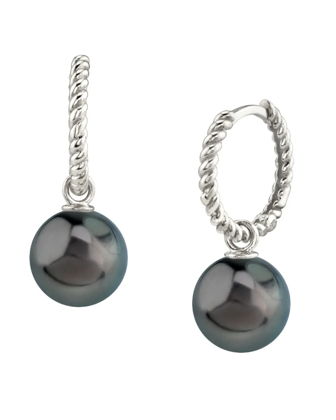 Black Tahitian Pearl Lyra Dangle Earrings