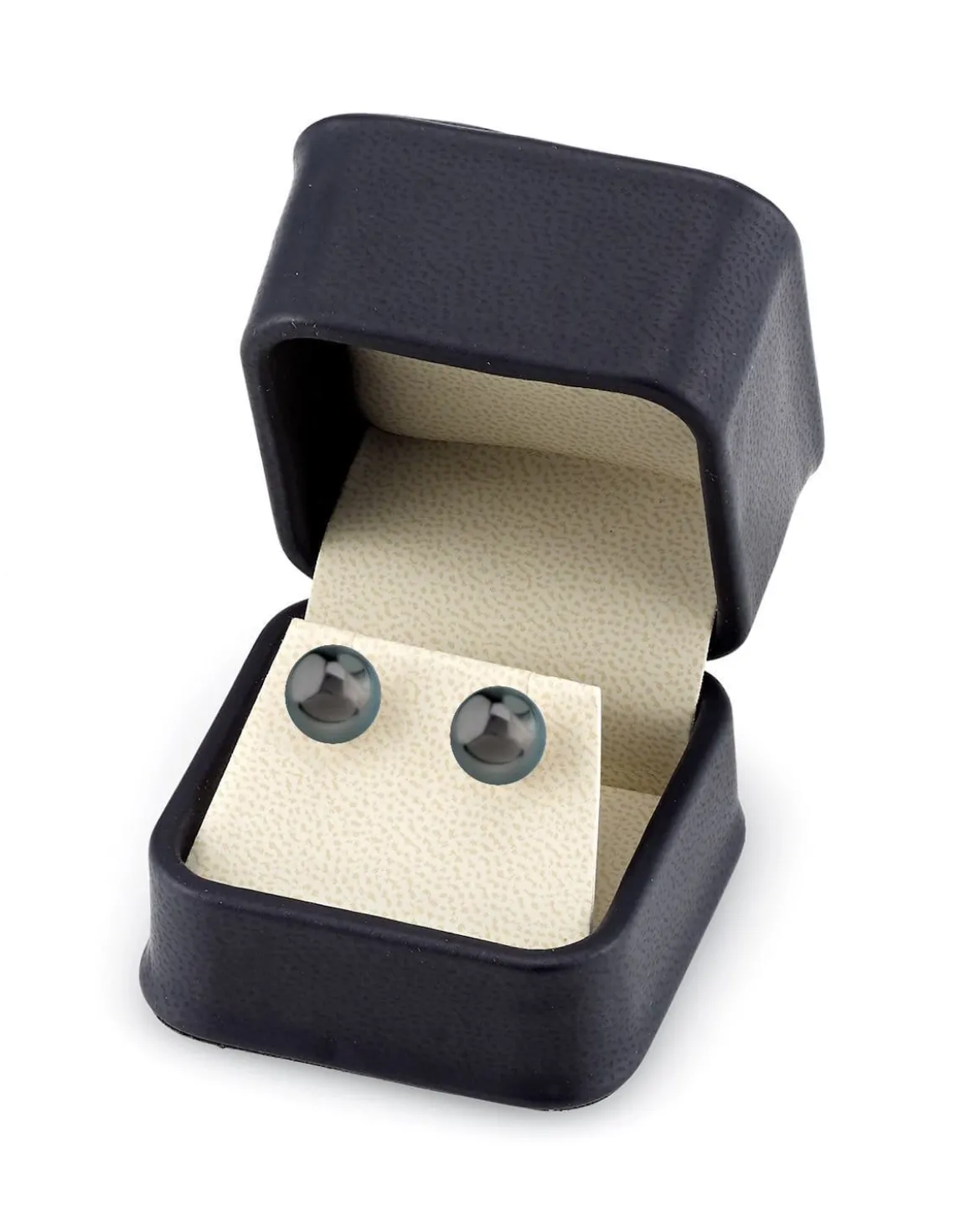Black Tahitian Pearl Stud Earrings, 10.0-11.0mm
