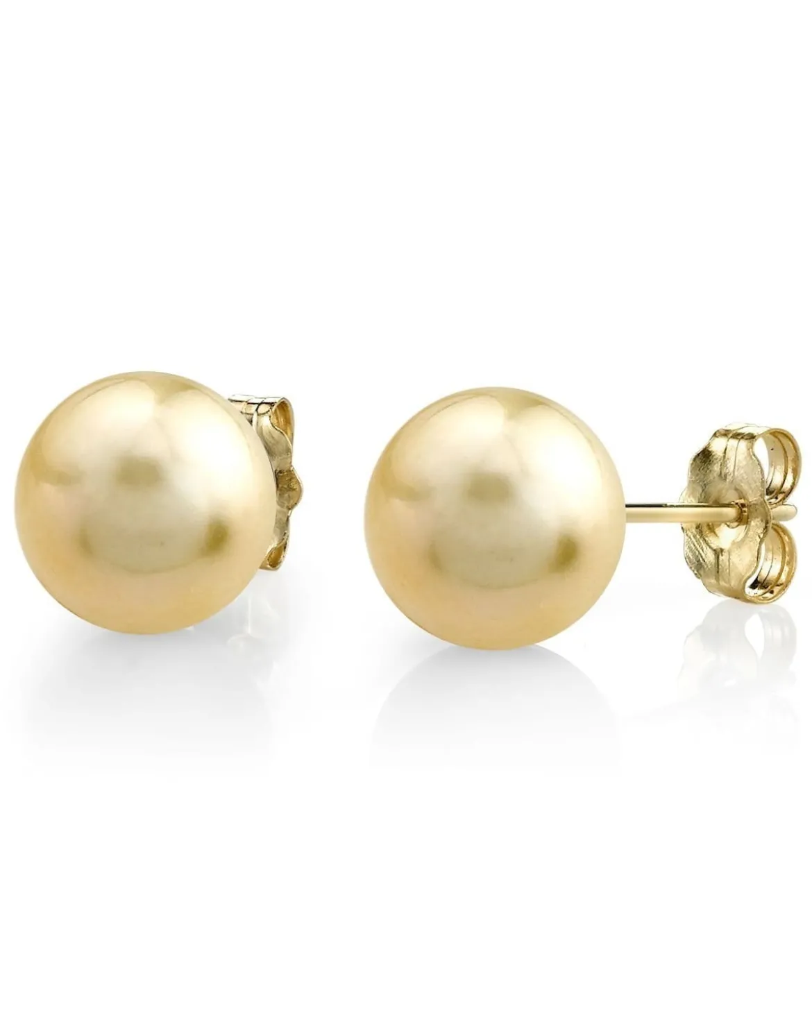 Champagne Golden South Sea Pearl Stud Earrings - AAA Quality