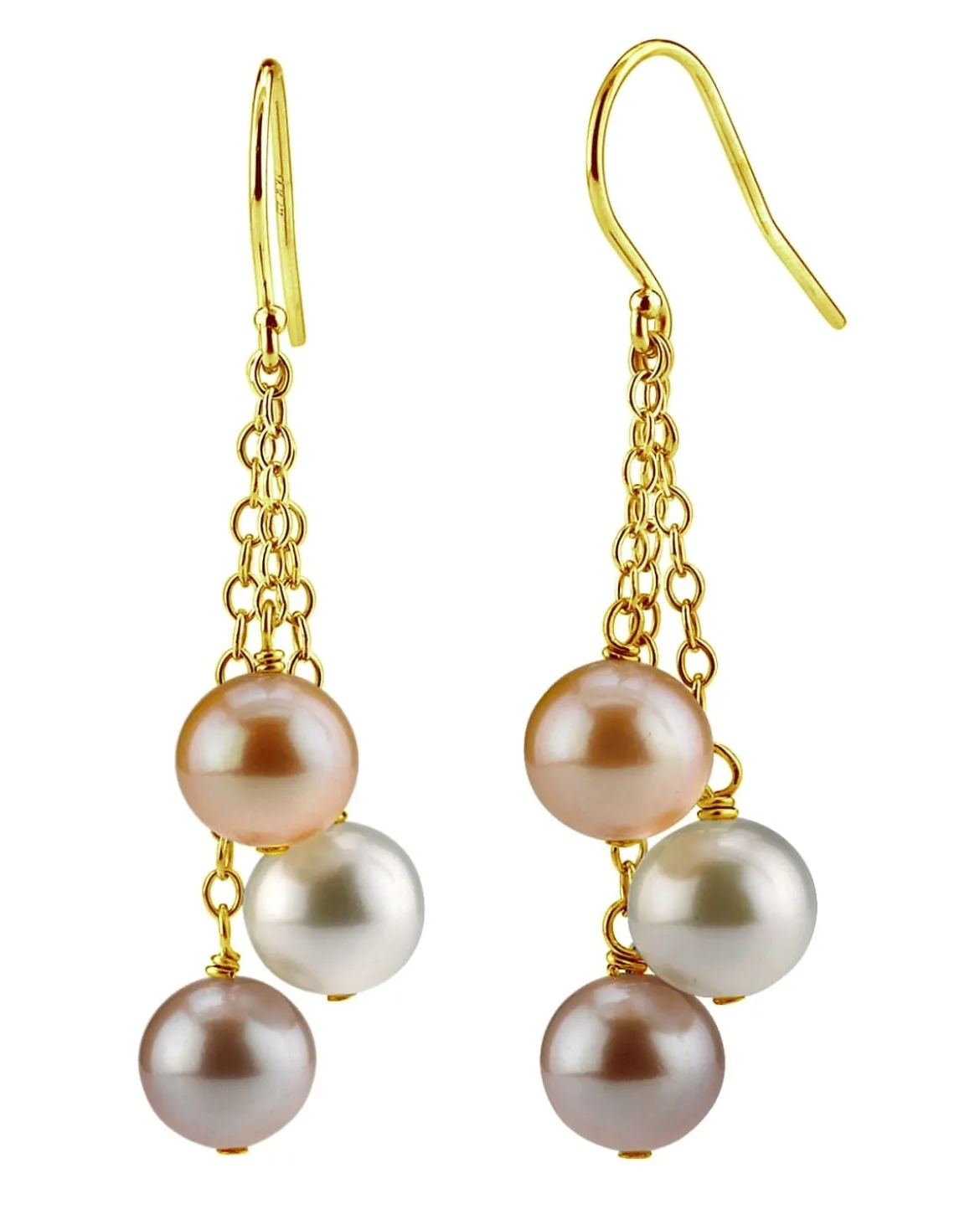 Freshwater Multicolor Pearl Cluster Earrings