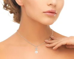 Freshwater Pearl & Diamond Lacy Pendant