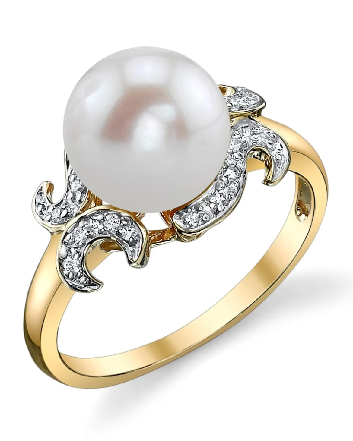 Freshwater Pearl & Diamond Crown Jewel Ring