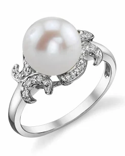 Freshwater Pearl & Diamond Crown Jewel Ring