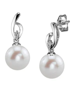 Freshwater Pearl & Diamond Lois Earrings