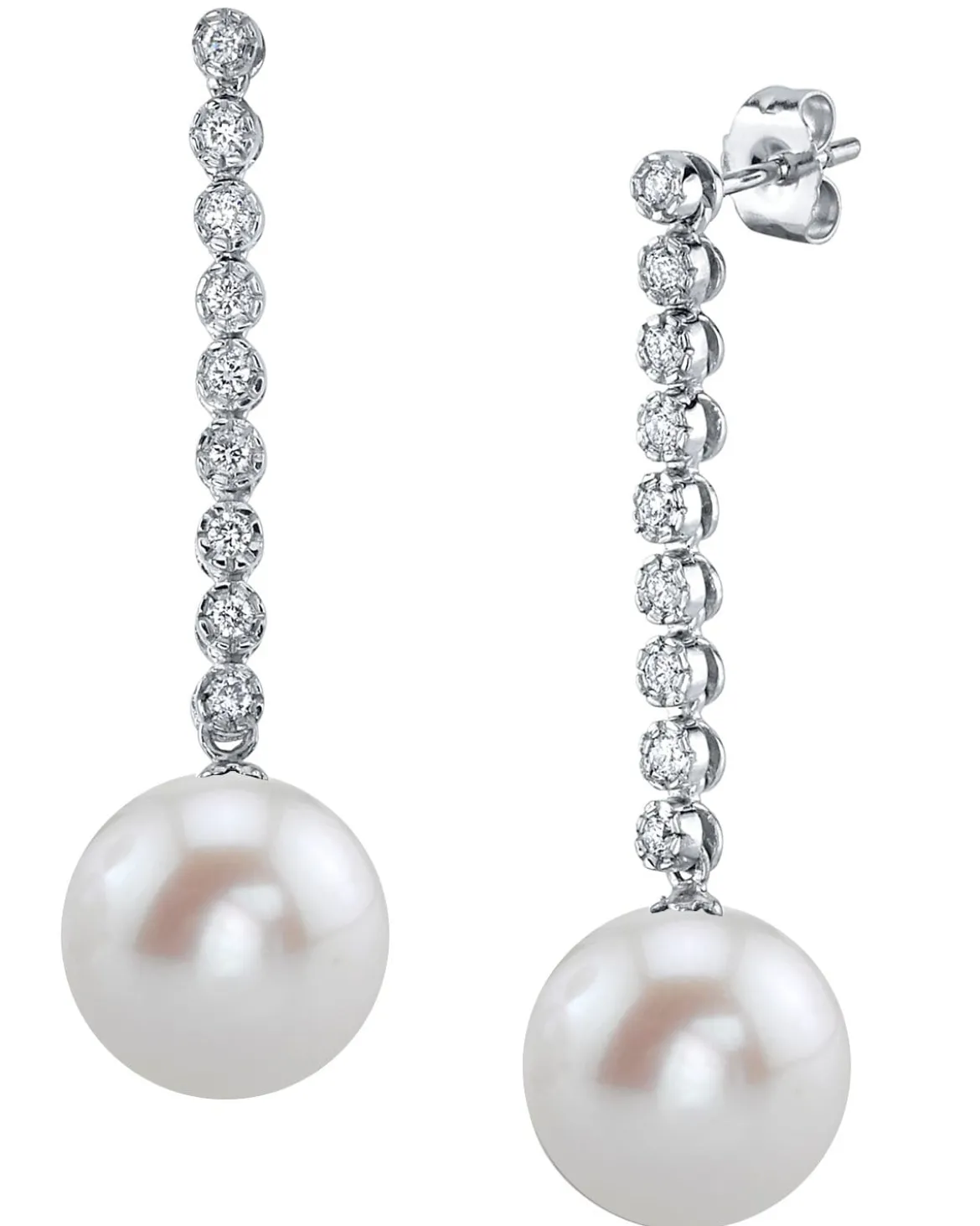 Freshwater Pearl & Diamond Bellatrix Earrings