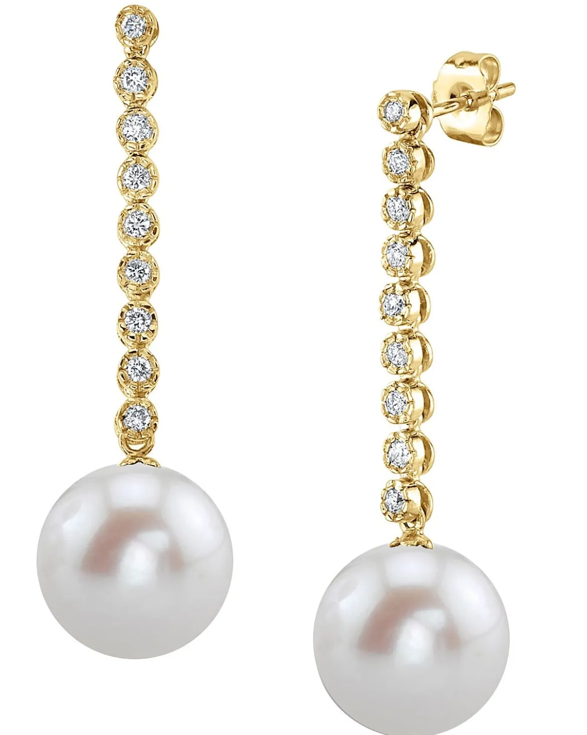 Freshwater Pearl & Diamond Bellatrix Earrings