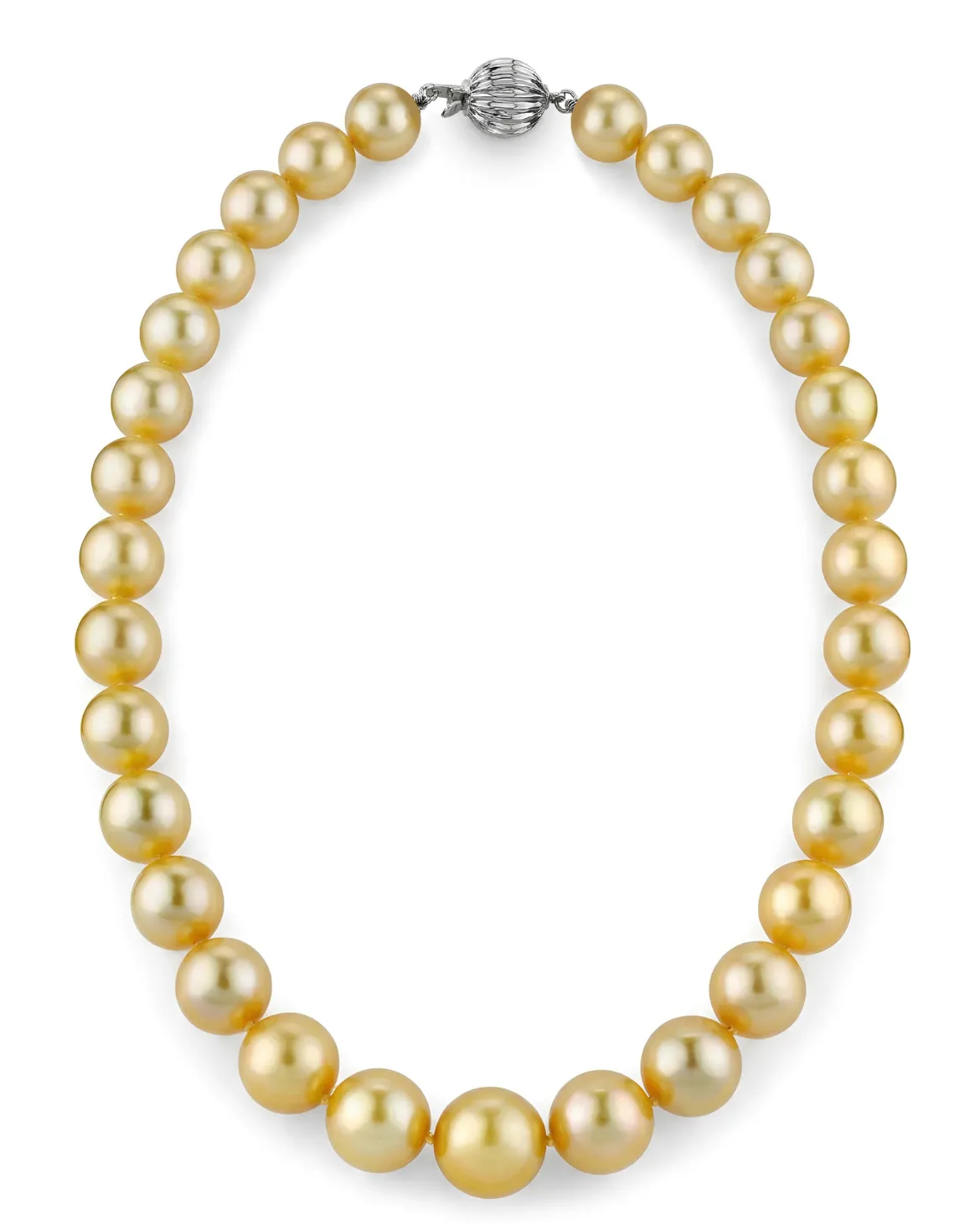 Golden Round South Sea Pearl Necklace, 10.0-12.0mm - AAA Quality