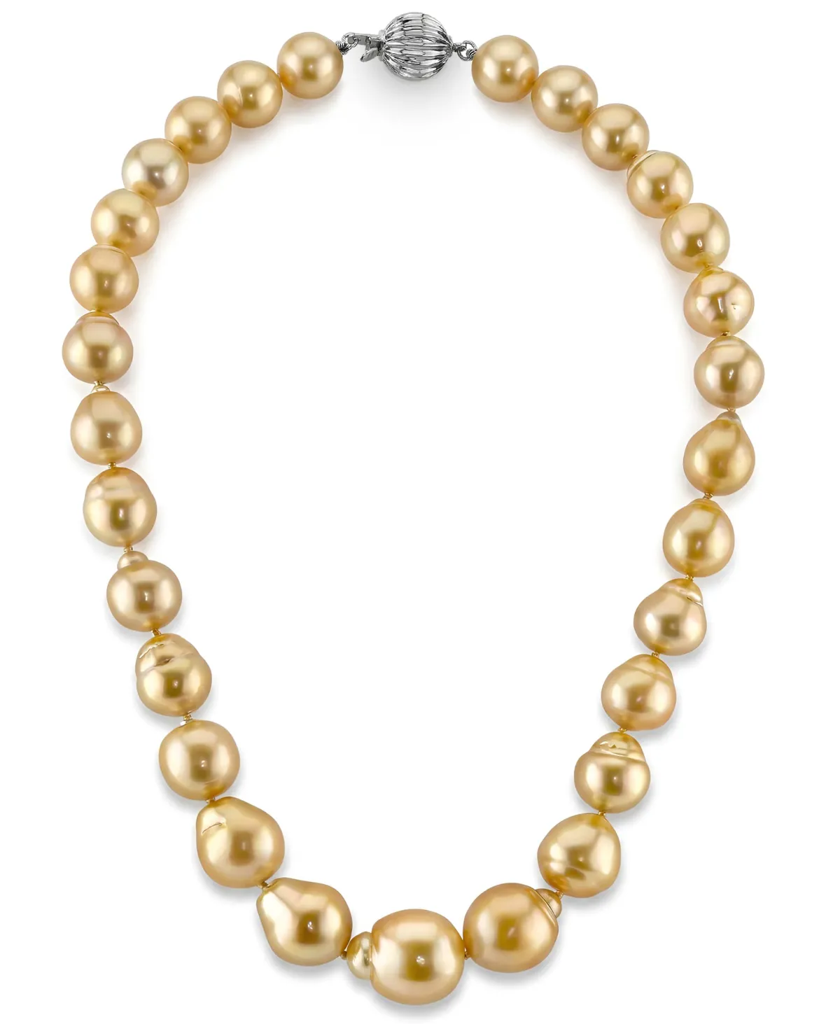 Golden South Sea Baroque Pearl Necklace, 12.0-17.0mm - AA+ Quality