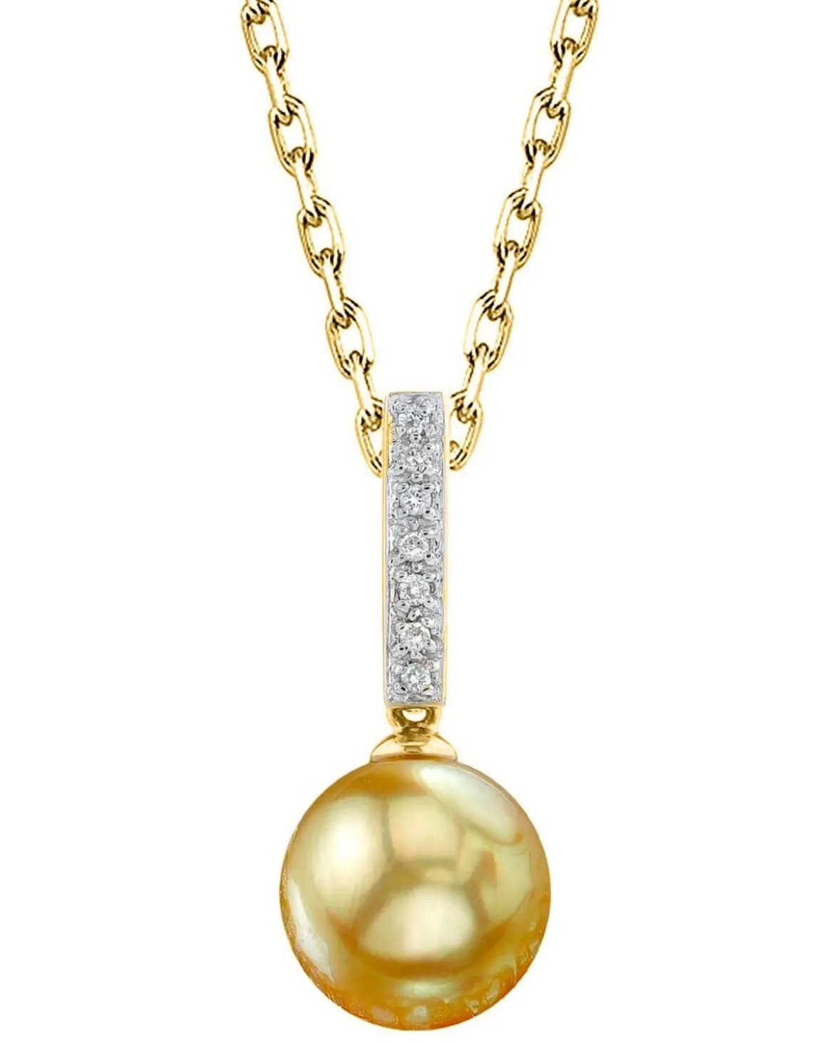 Golden South Sea Pearl & Diamond High Life Pendant