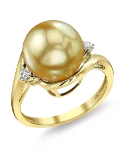 Golden South Sea Pearl & Diamond Sorbet Cocktail Ring