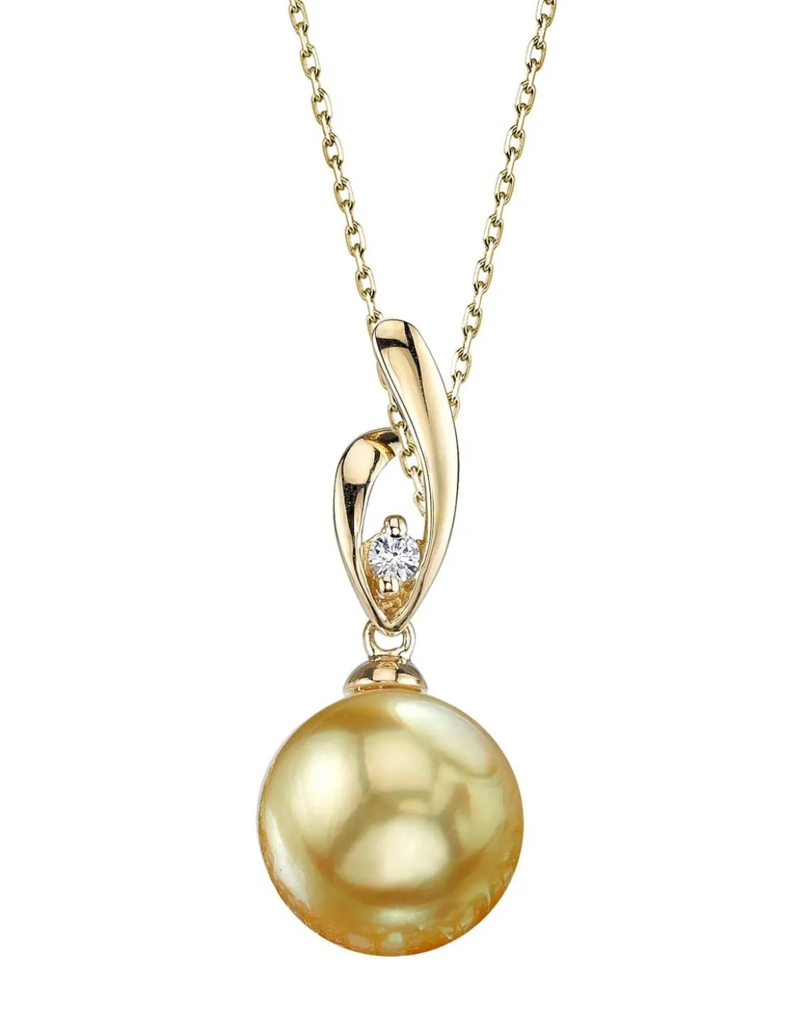 Golden South Sea Pearl & Diamond Asterie Pendant