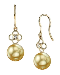 Golden South Sea Pearl & Diamond Gentry Earrings