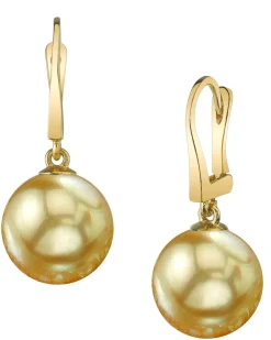 Golden South Sea Pearl Classic Dangle Earrings